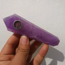 Натуральный кварц курительная трубка Кристалл Камень обелиск палочка ТОЧКА сигары трубы для курения Исцеление с металлическим фильтром 1 шт