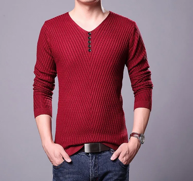 1301 2018 осень Свитер с V-образным вырезом Для мужчин пуловер в Корейском стиле Sueter Мода Повседневное Harajuku облегающий пуловер тонкий свитер