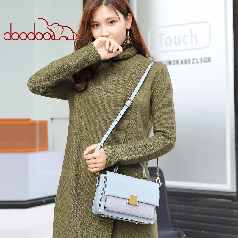 DOODOO العلامة التجارية المرأة حقيبة يد الإناث الكتف Crossbody حقائب السيدات بو جاكيت جلدي-مقبض حقيبة ساع بلون أزياء حمل DOODOO العلامة التجارية المرأة حقيبة يد الإناث الكتف Crossbody حقائب السيدات بو جاكيت جلدي-مقبض حقيبة ساع بلون أزياء حمل