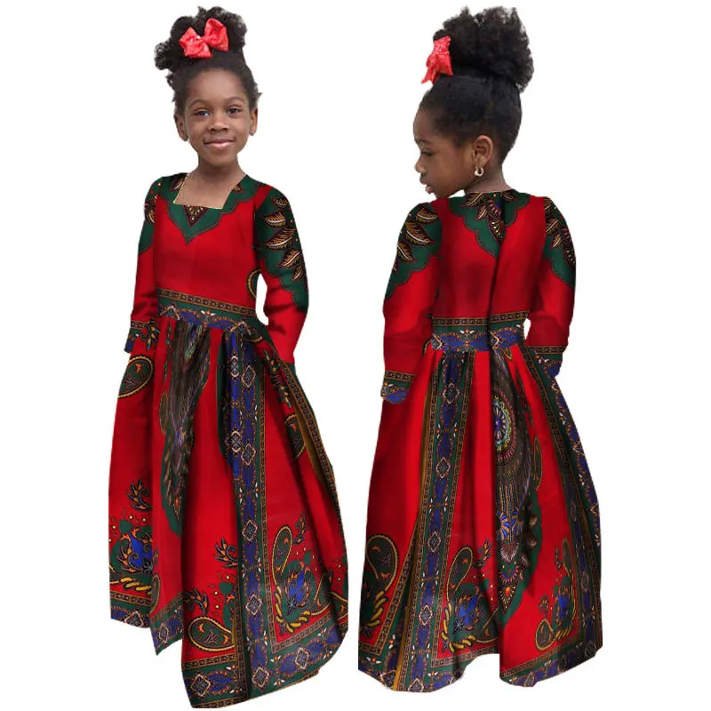 Модный стиль в африканском стиле детское хлопковое длинное платье M-3XL - Цвет: 11