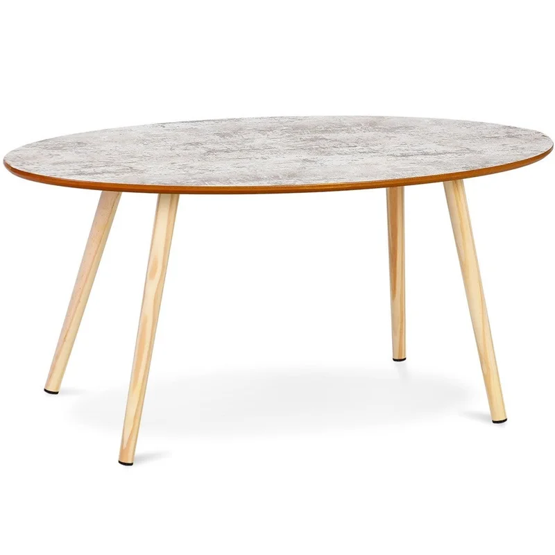 

Morden Oval Top Sofa Side End Coffee Table High Quality Sturdy Durable Rounded Edge Design Living Room End Tables HW59263