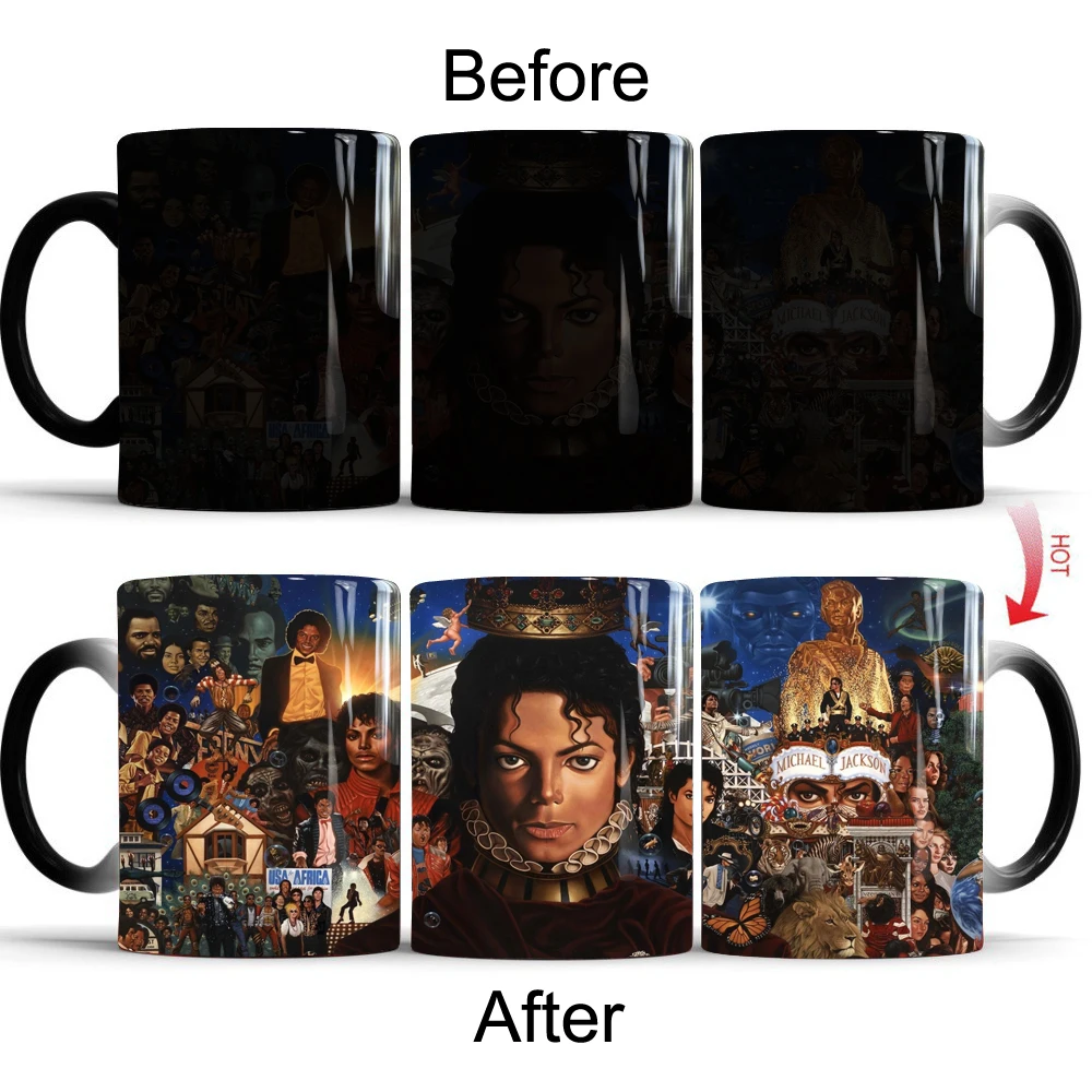 Майкл Джексон Кружка Керамическая меняющая цвет кофейная кружка волшебная чайная чашка кружки подарки
