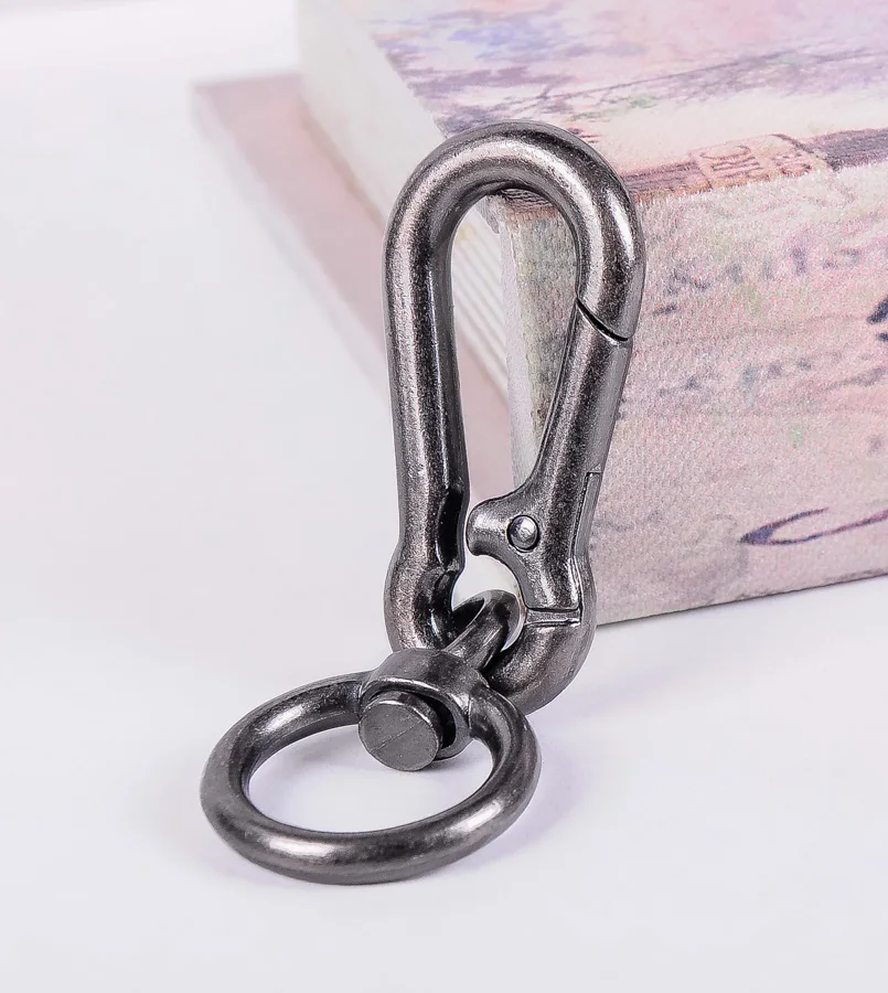 5X Alloy Antique Silver Key chain Carabiner Key Ring Hook Hang Spring