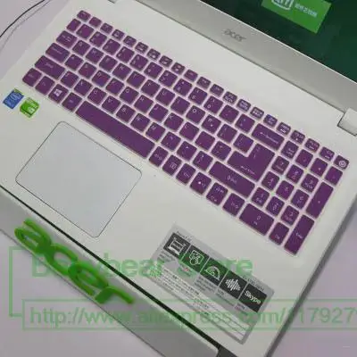 Силиконовые 15,6 17,3 дюйма клавиатура протектор кожного покрова для acer Aspire V15 V17 Vn7-592G Vn7-792G F15 F5-571 F5-573G E5-576G - Цвет: purple