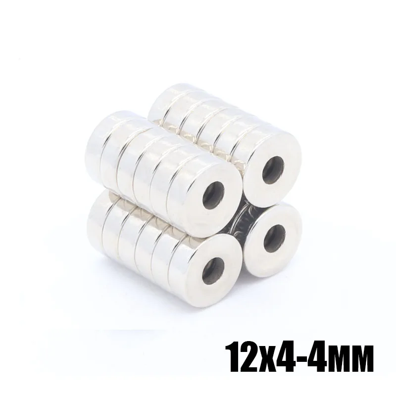 

100pcs 12x4-4 mm Super Strong Round Neodymium Countersunk Ring Magnets 12mm x 4mm Hole: 4mm N35 Neodymium Magnet free shipping