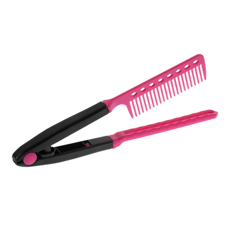 

Hot Sale DIY Salon Folding Hairdressing Hair Straightening V Type Comb Clip Tools
