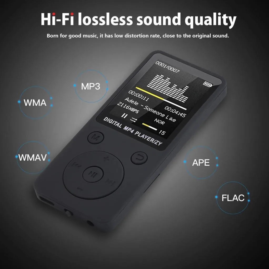 Модный портативный MP4 Lossless Звук Музыкальный плеер fm-рекордер walkman плеер мини Поддержка музыки, радио, запись, 3