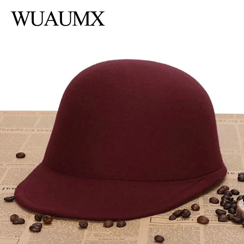 

Wuaumx Vintage Winter Fedoras Hat For Female Equestrian Cap Parent Child Cap Lady Girls Homburg Cute Women's Fedora Children Hat