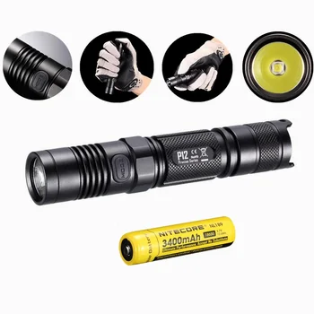 

Nitecore P12 Tactical Flashlight with Nitecore NL189 18650 3400mah battery XM-L2 U2 Led 1000 Lumens Outdoor Camping Portable