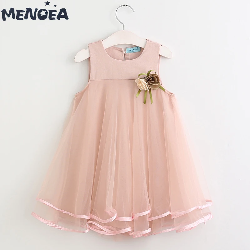

Menoea Girls Dresses Cute Applique Princess Dress Summer Kids Girls Clothing New Wedding Party A-Line Dresses Children Clothing