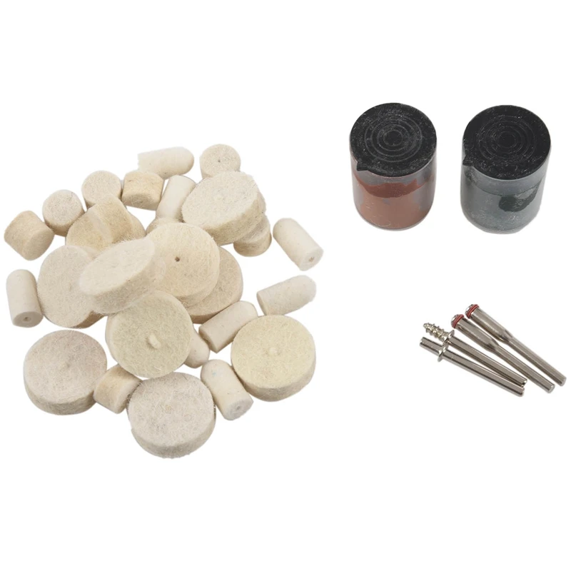 

EASY-36pcs 1/8 inch Soft Felt Polishing Buffing Burr Wheel Kit For Rotary Tools