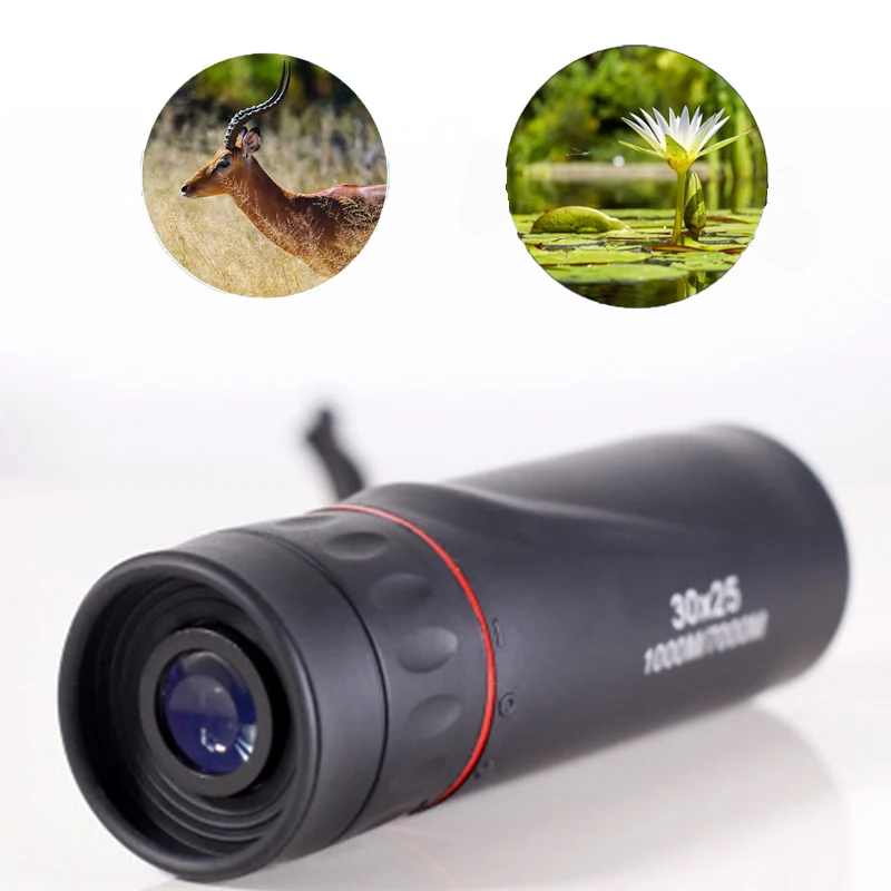 

2019 New 30 x 25 HD Optical Monocular Low Night Vision Waterproof Mini Portable 10X Focus Telescope for Travel Hunting Scope