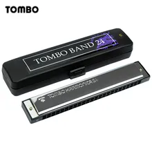 Tremolo Tombo Band Harmonica 24 Hole 48 Tone Blues Harp Mouth Organ Key of C ABS Resin Brass Reed Musical Instruments Tombo 3124