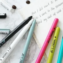 6 шт./лот What's up гелевая ручка 0,38 мм черные чернила ручки для письма подписи офисные аксессуары школьные принадлежности канцелярские товары 1620