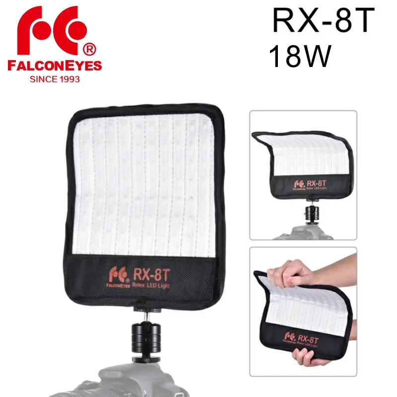 Falcon Eyes RX-8T Дневной светильник 5600K портативный светодиодный светильник для фото и видео 90 шт. водонепроницаемый гибкий скручивающийся тканевый светильник для съемки камеры
