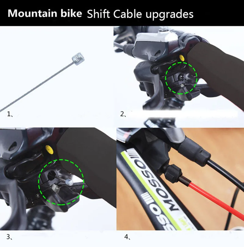 4 шт. оцинкованный сменный и тормозной внутренний кабель провода набор для MTB велосипеда дорожный велосипед передний задний переключатель тормоза внутренний кабель провода наборы