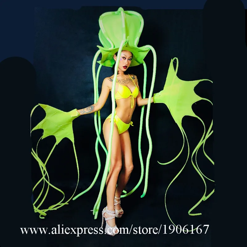 Fluorescent Octopus Bar Gogo Costume1