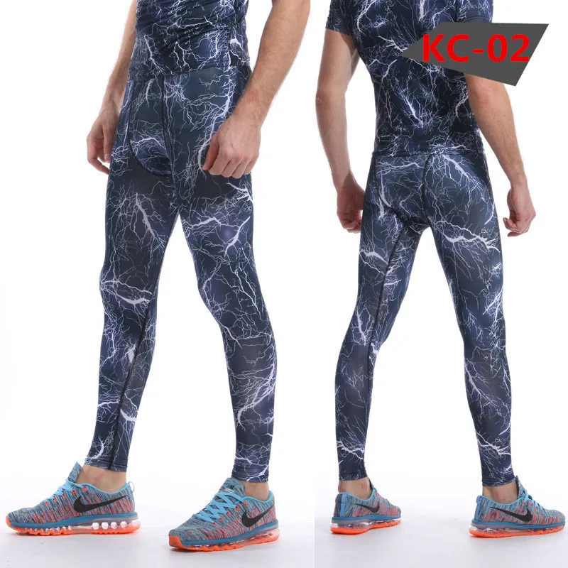 3D печать камуфляжные мужские брюки фитнес мужские джоггеры компрессионные брюки мужские брюки Бодибилдинг колготки леггинсы для мужчин M-3XL - Цвет: Кораллово-Красный