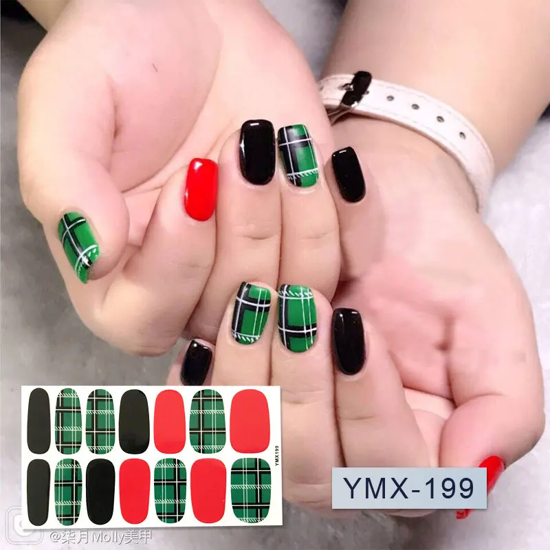 14tips/sheet Hot Colors Series Classic Collection Manicure Nail Polish Strips Nail Wraps,Full Nail Sheet DIY nail art decoration