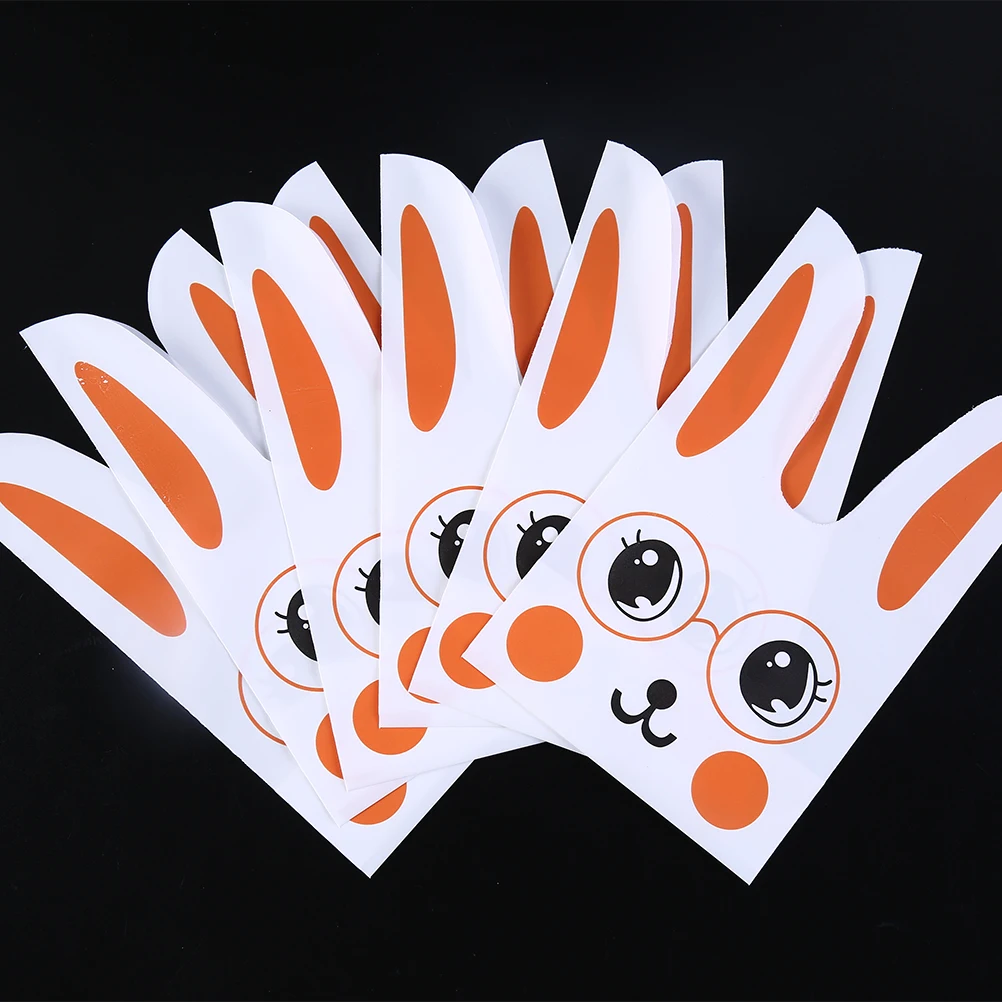 50Pcs 2 Colors Rabbit ear cookie bags candy Biscuit Packaging Bag Wedding Candy Gift Bags party Supplies