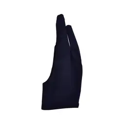 2 пальца черный для искусства раскрашивания перчатка Анти-Обрастания для правой и левой руки для любого графического рисунка планшета