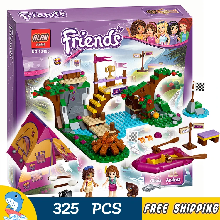 

325pcs Friends Series Adventure Camp Rafting River Boat 10493 Building Blocks Model Olivia Andrea Brick Compatible With Lago