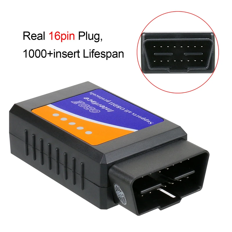 High Quality ELM327 Bluetooth V2.1 Works On Android Torque OBD2 OBD-II Diagnostic Tool Free Shipping