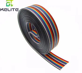 

1 meter 1.27mm Spacing Pitch10 20 40 WAY 10P 20P 40P Flat Color Rainbow Ribbon Cable Wiring Wire For PCB DIY 10 20 40 Way Pin