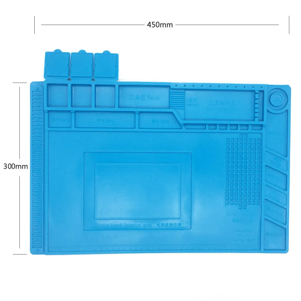  45x30cm Heat Insulation Silicone Pad Desk Mat Maintenance Platform for phone BGA Soldering Repair S