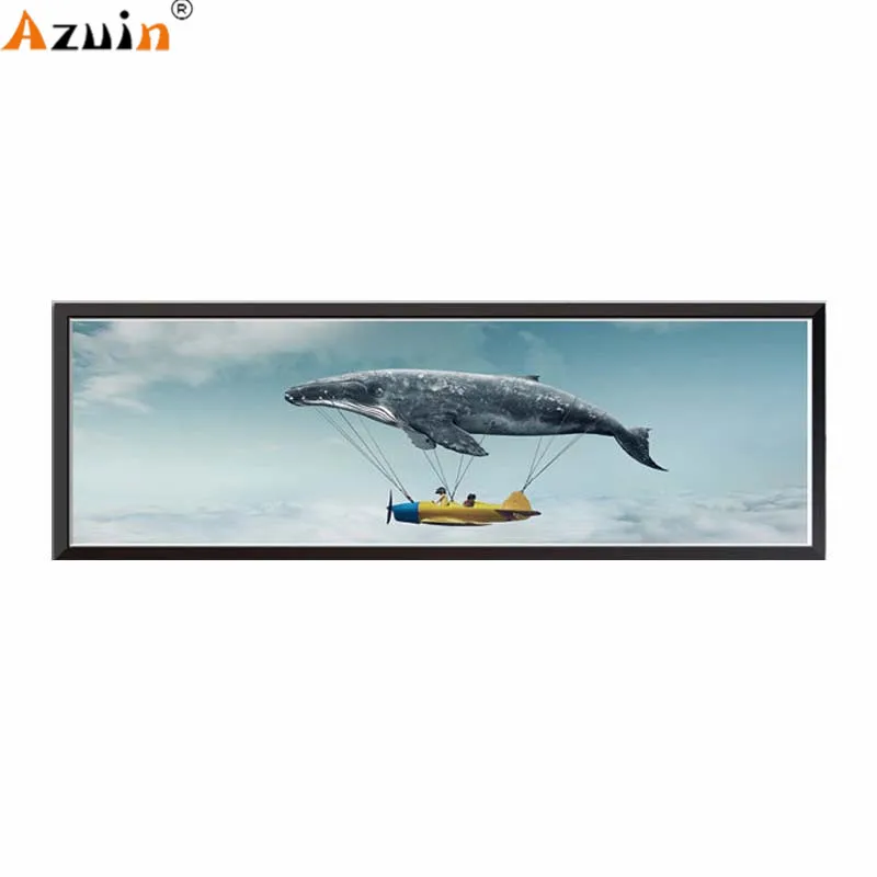 

Beautiful Watercolor Whale Modern Porch Background Decoration Painting Canvas Print Poster Art Wall Picture Home Decor Wall Art