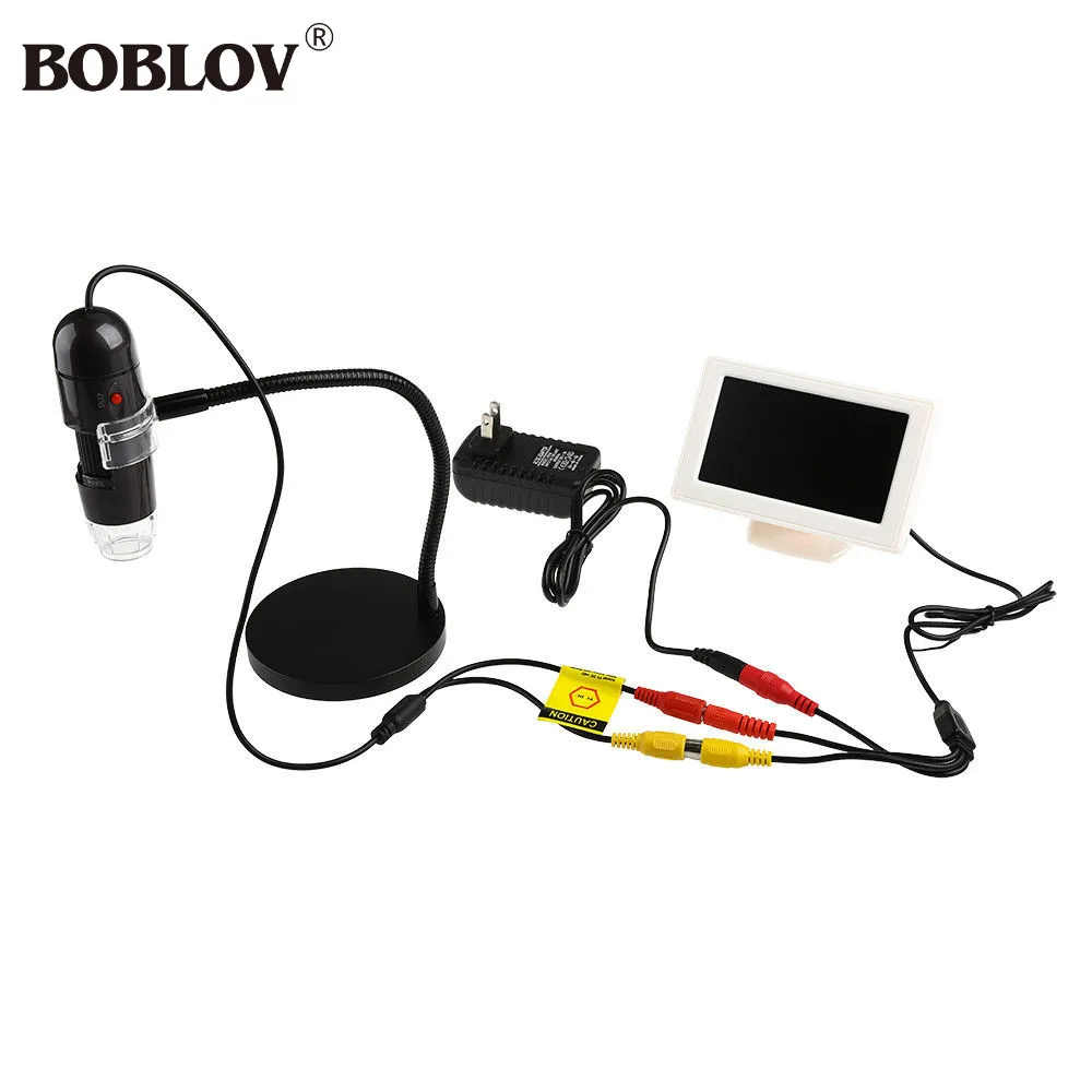 

BOBLOV T03A 4.3" Display Handheld HD 720P 25-600X TV Digital Microscope 5VDC For Printing Inspection/Microbiological Observation