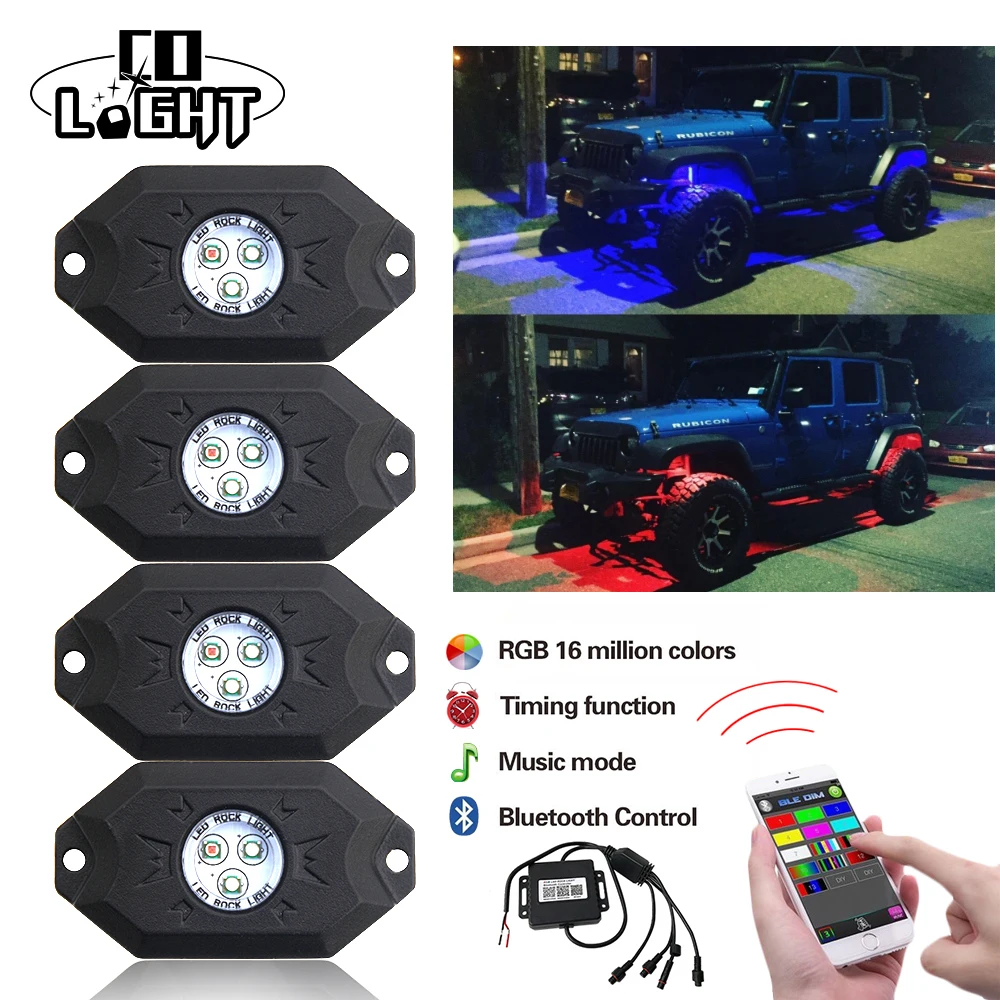 CO светильник 4 шт. RGB светодиодный Рок s 9 Вт Bluetooth приложение управления таймером и