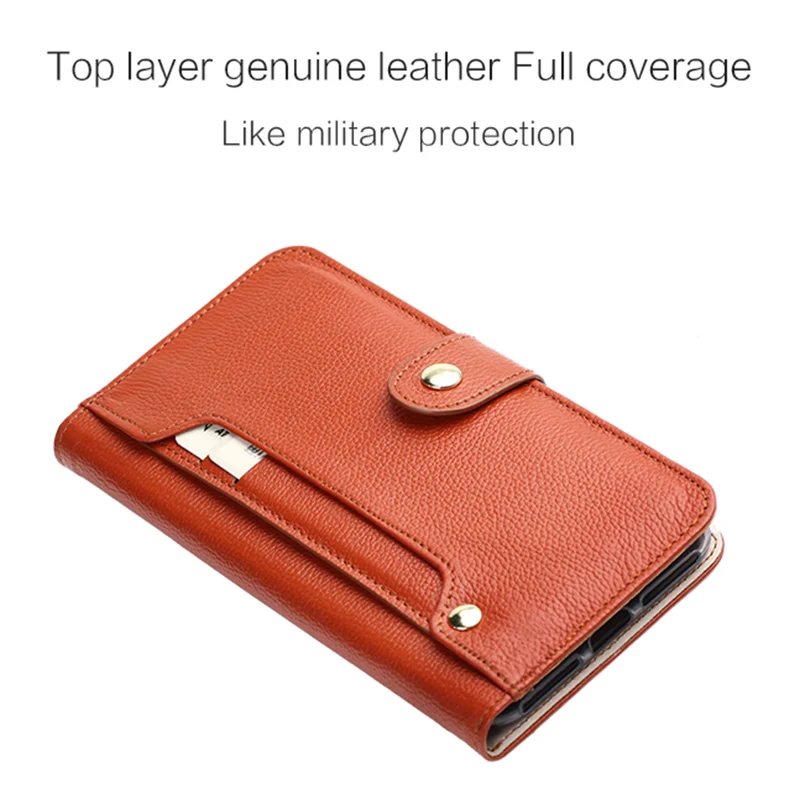 

Leather shellFor Sony XZ xz2 Xperia xa1 2 xzs plus x case Small lychee pattern card magnetic buckleHigh end Business custom made