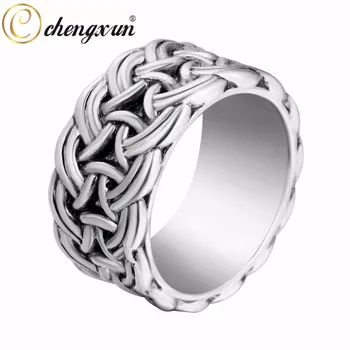 Картинка Chengxun бесконечное витая широкий модные Кольца норвежский викинг мужские палец кольцо скандинавский скандинавской Jewelry Размеры 9