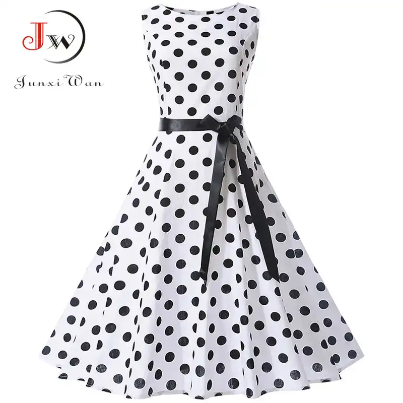 black and white polka dot summer dress