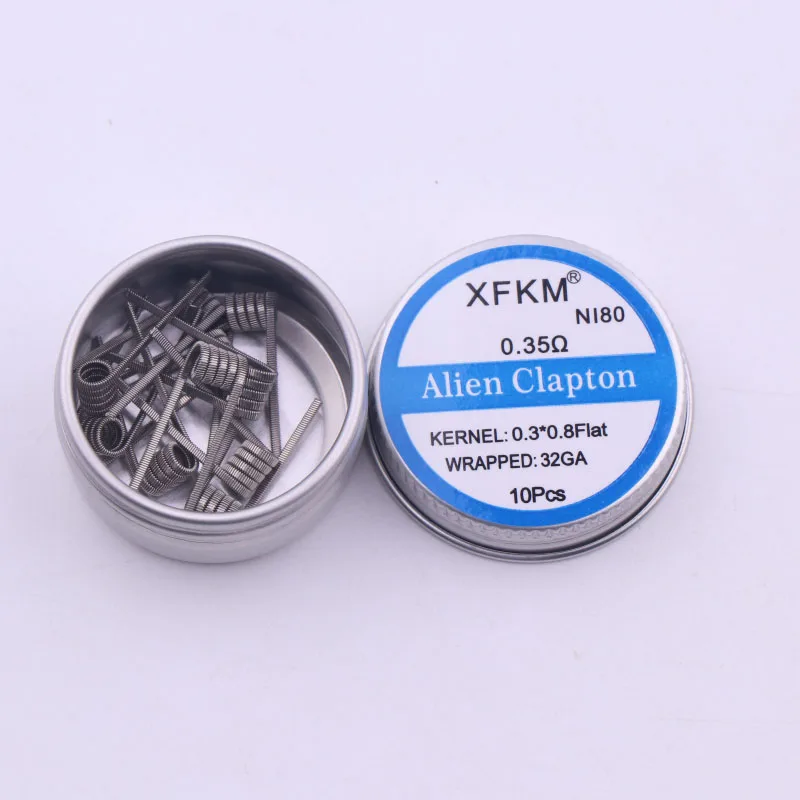 XFKM NI80 Alien Clapton катушка плоская скрученная сплавленная Quad Tiger нагревательная