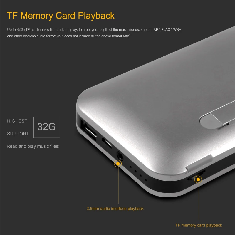  FERISING Power bank With Bluetooth Speaker 5000mah External Battery Portable 19Wh USB Sound Powerba