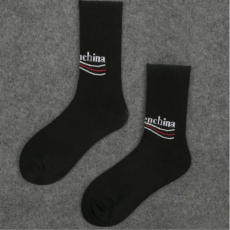 Новые носки английские носки с алфавитом мужские короткие мягкие модные эластичные хлопковые носки осень зима - Цвет: Черный