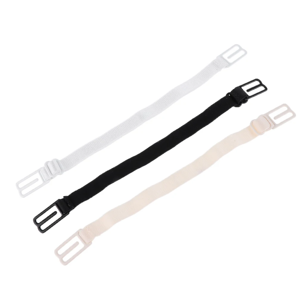 3pcs Non-Slip Breast Straps Clips Women Girl Intimates Accessories Rope Back Strap Holder for Women Bra Enhancers Black White