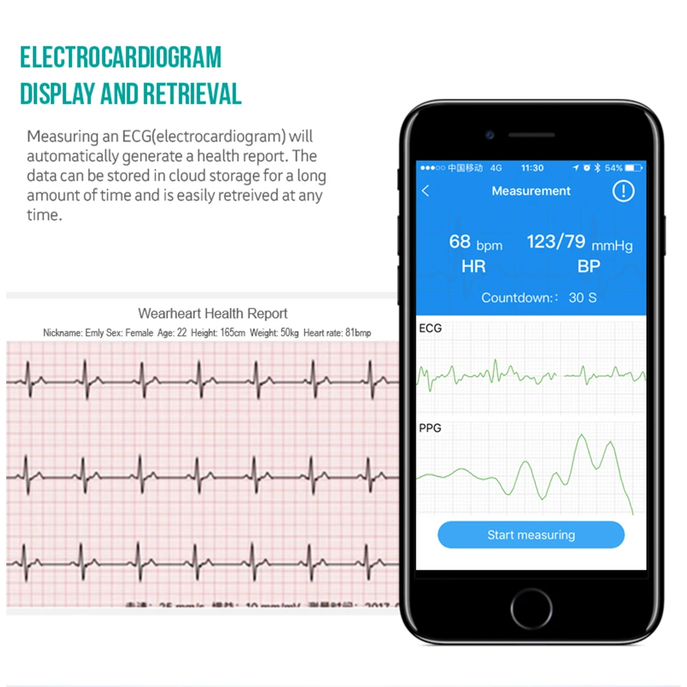 Smart Bracelet Heart Rate Monitor Fitness Tracker Smart Wristband ECG/PPG Blood Pressure Smart Band Watch for IOS Android Phone