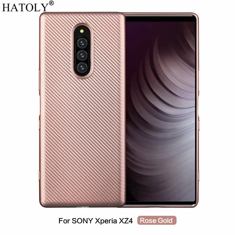 Чехол HATOLY для sony Xperia XZ4 Ультратонкий Мягкий ТПУ/углеродное волокно задняя крышка