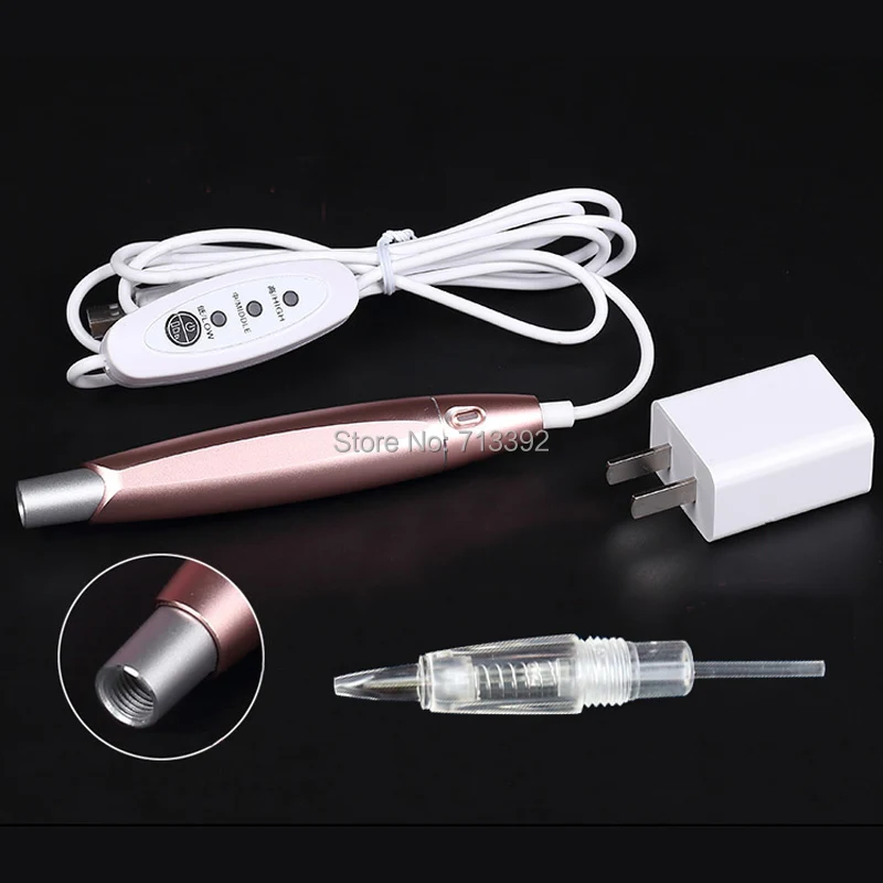 

Newest Rose Gold Micro Permanent Makeup Machine Pen Eyebrow liner Lips Tattoo Microblading Machine Free Shipping