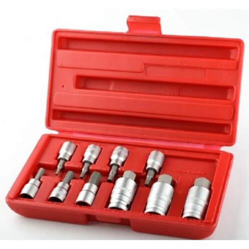 

G1 New 10pc Drop Forged SAE 3/8" & 1/2" Drive Hex Key Allen Head Socket Bit Set