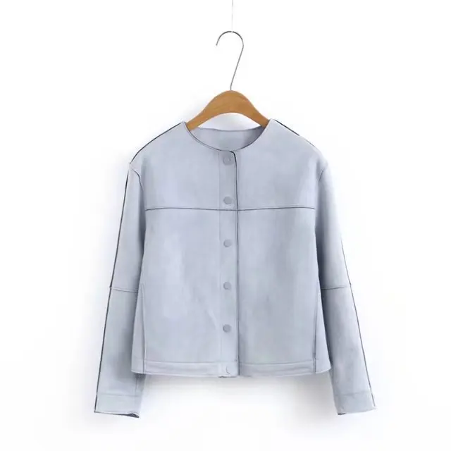 Женская замшевая куртка с круглым вырезом Casacos Feminino осень 2019|coats coats|women autumn jacketwomen