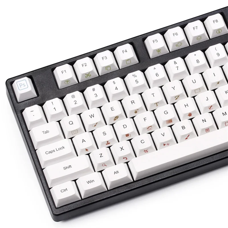 

Photoshop keycaps Dye subbed 104 keys cherry profile keycaps for cherry mx ANSI layout mechaniack keyboard