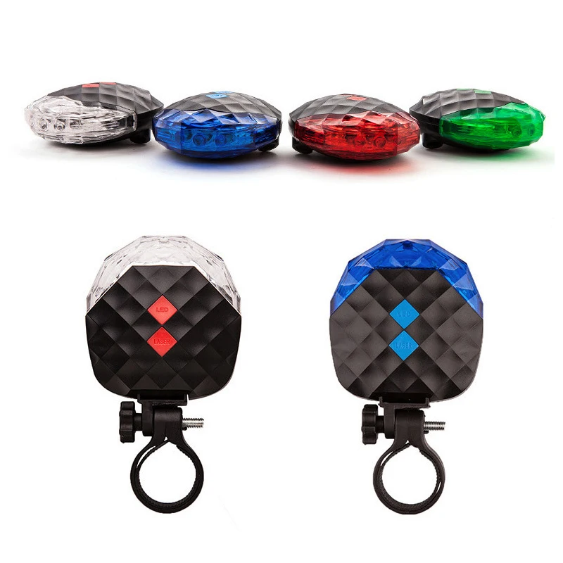 

Bicycle LED Tail Light Safety Warning 5 Night Mountain Bike Rear Lamp Bycicle