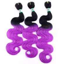 100 г цельный объемный волнистый пучок два тона Омбре Цвет Черный Фиолетовый Синий Красный Зеленый синтетические волосы для женщин