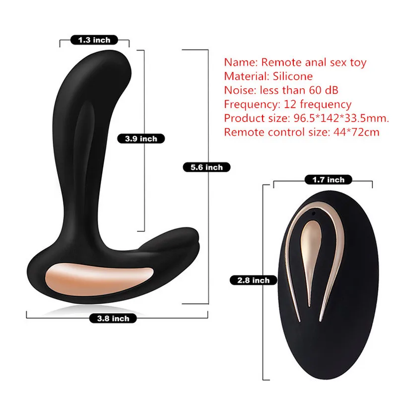 12 Frequency Vibration Anal Plug Prostate Massage USB Charging G Spot Electric Butt Adult Sex Toys for Men. | Красота и здоровье