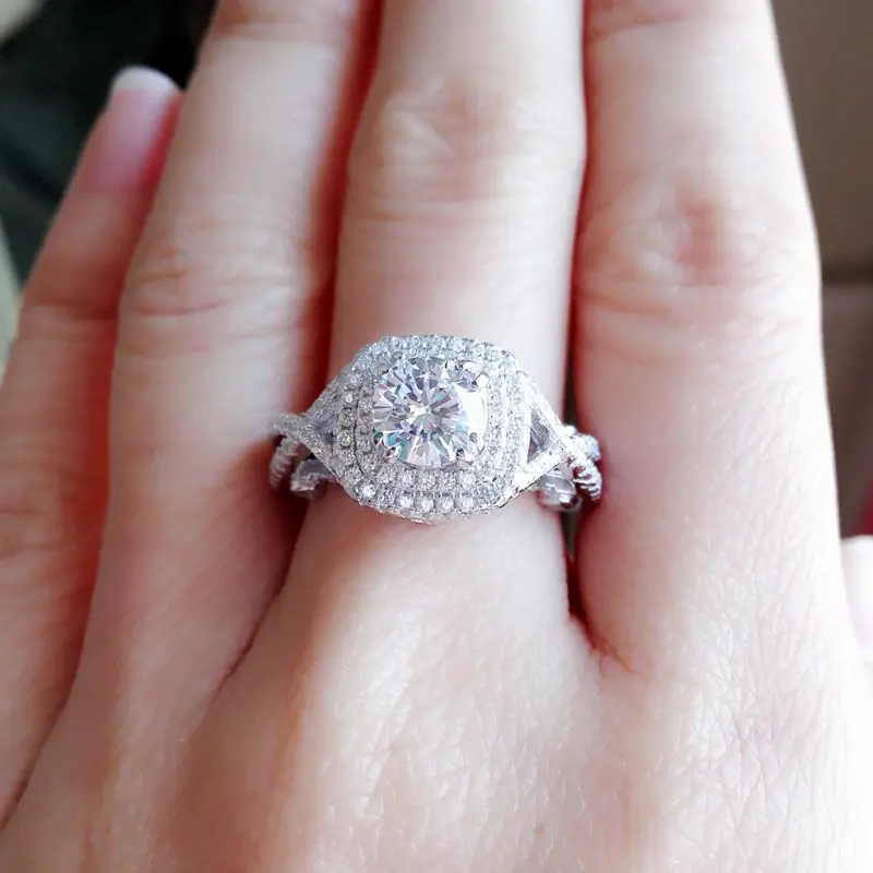 stunning round cz solid 925 sterling silver jewelry wedding ring for women elegant design fast delivery ship from usa or uk - Wedding Ring Stores stunning round cz solid 925 sterling silver jewelry wedding ring for women elegant design fast delivery ship from usa or uk - Wedding Ring Stores