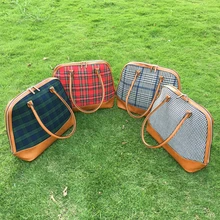 Заготовок красная клетчатая сумка из ткани "гусиная лапка" тканевая сумка Tote кожаная холщовая сумочка Сумочка подружки невесты сумка DOM106399